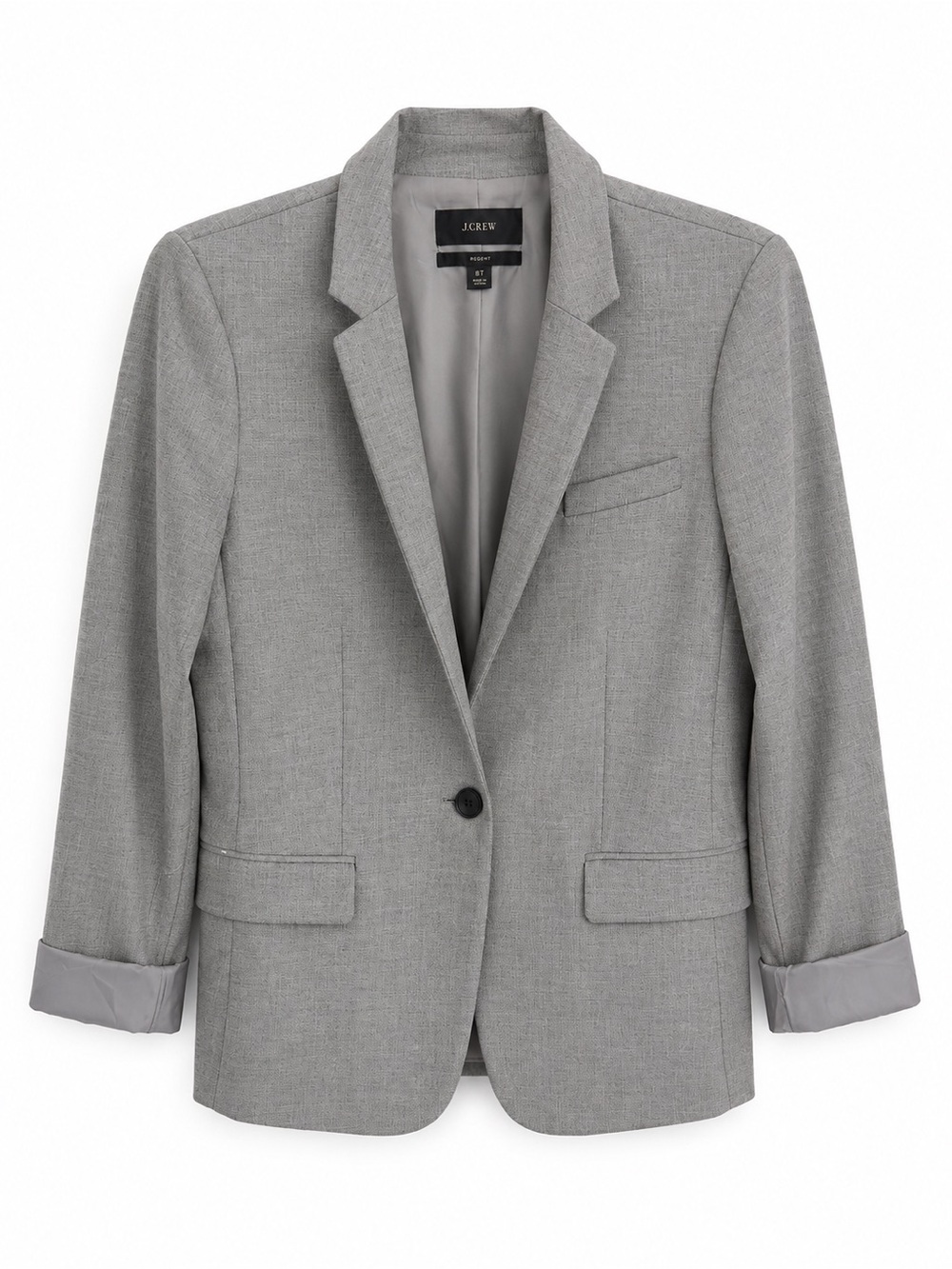 J. Crew Light Gray Single-Button Blazer